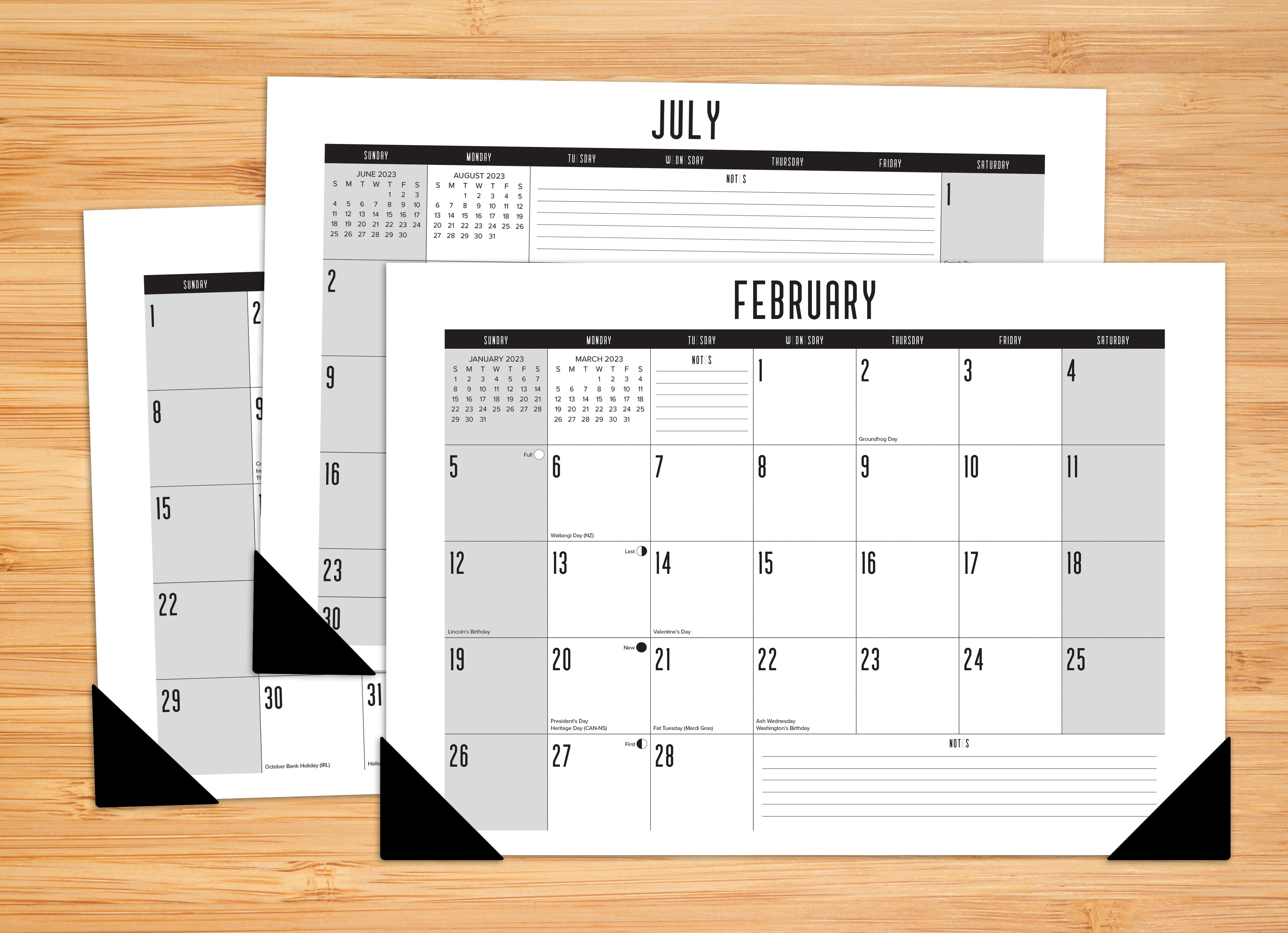 Basic 2023 17" x 12" Small Monthly Deskpad
