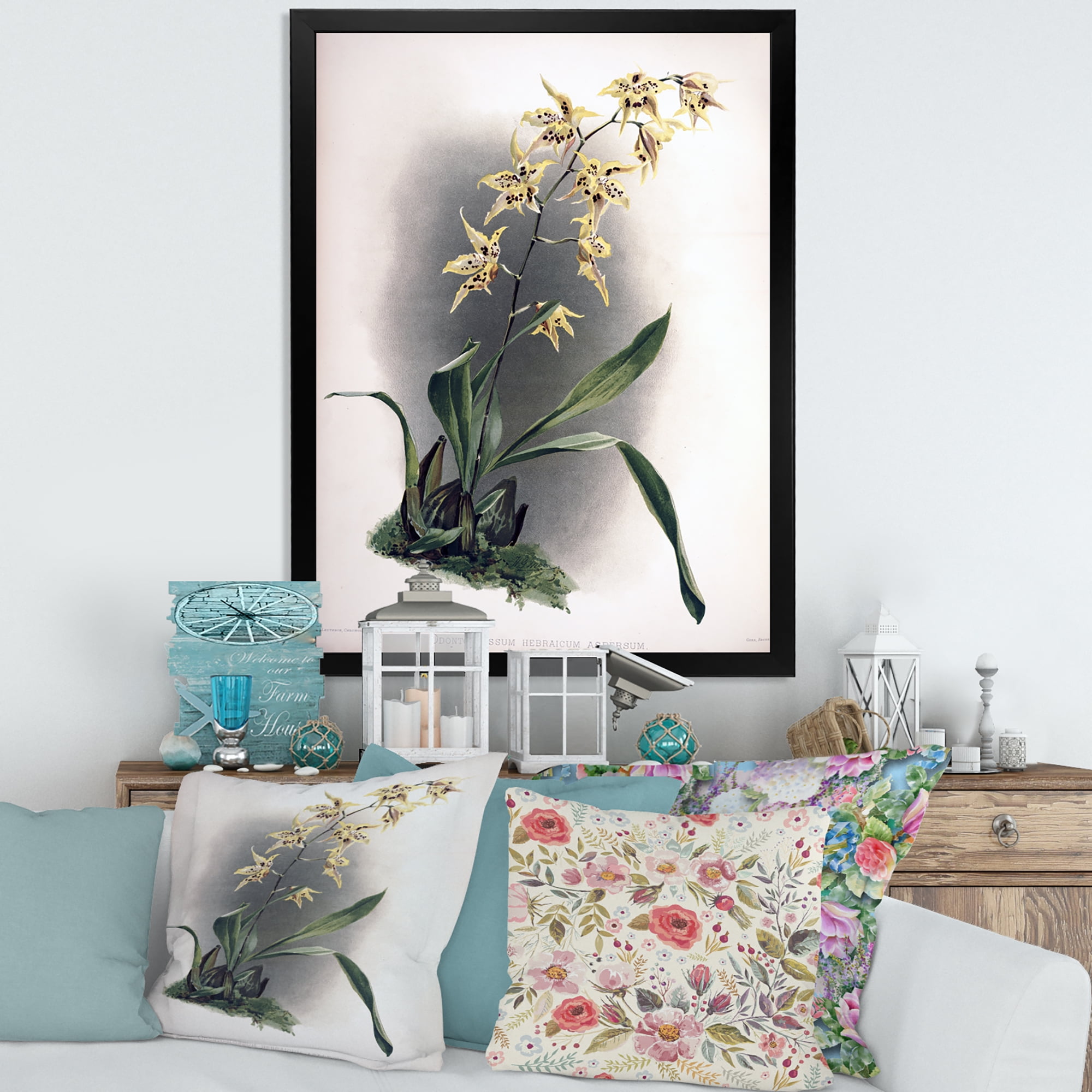 Designart 'Ancient Orchid Flower' Traditional Framed Art Print