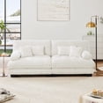 thumbnail image 3 of Cloud Couch 2 Seater Sofa for Living Room, Chenille 2-Seat Sofa with 2 Lumbar Pillows and 2 Throw Pillows, Modular Soft Sectional, White, 3 of 9