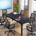 thumbnail image 5 of Tribesigns 78.74-Inch Large Black Conference Room Table, Modern Office Meeting Seminar Desk with Metal Legs and Adjustable Foot Pads, Seats 6-8, Only Table Included, 5 of 5
