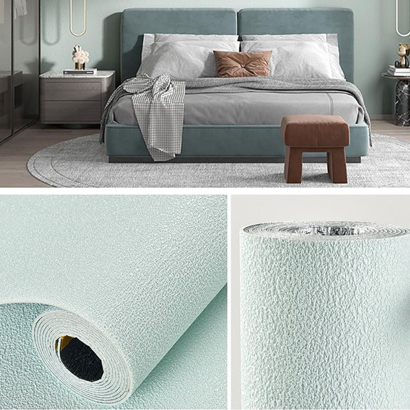 Self-Adhesive Waterproof Thick Wallpaper, Removable Peel and Stick Wall Sticker for Bedroom, Living Room and Background Wall Easter Decorations, Easy to Install Without Extra Glue, 110*20in, Green