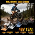 thumbnail image 2 of ESKUTE V100 Electric Bike for Teens Adults Students, 750W 28 Mph 48V 18 Ah,16"x4.0" Fat Tire E Bicycle, 7-Speed Dual Suspension Mountain EBike Black, UL2849, 2 of 7