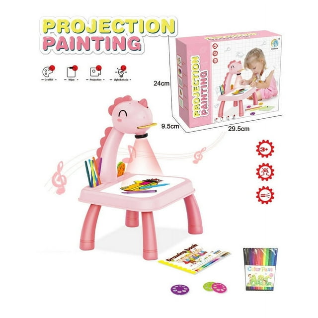 Mini LED Projector Drawing Board Art Drawing Table Kids Painting Board Baby Learning Draw Paint Tools Children Educational Toy