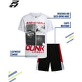 thumbnail image 2 of Pro Athlete Boys Shorts Set - 2 Piece Athletic Performance T-Shirt and Gym Shorts Activewear Set, 2 of 7