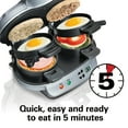 thumbnail image 5 of Hamilton Beach Dual Breakfast Sandwich Maker with Egg Cooker Ring and Timer, Breakfast Station, Silver, 5 of 11