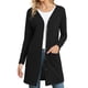 thumbnail image 1 of Mujer Frente Abierto Outwear Casual Elegante Color Puro Manga Larga Botón Outwear para la Vida Diaria Trabajo Negro XL, 1 of 7