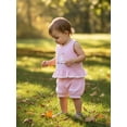 thumbnail image 3 of BemeyourBBs 2Pcs Toddler Baby Girls Summer Clothes Infant Baby Girl Goose Outfits Sleeveless Crew Neck Goose Embroidery Vest Tank Tops and Elastic Waist Bloomer Shorts Set, 3 of 9