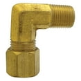 thumbnail image 1 of 3/8" Compression x 1/4" MPT Laiton Coude de 90 Degrés, 1 of 1