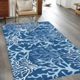 thumbnail image 3 of Navy Blue Coral Coastal Area Rug 3x5 FT, Non Slip Entryway Bedside Carpet, Ocean Nautical Seaside Beach Washable Soft Floor Carpet Indoor Mat Non-Shedding Throw Rug for Dorm Kitchen Home Office, 3 of 9