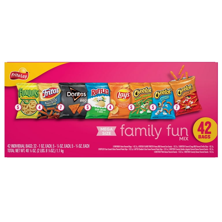 Frito Lay Family Fun Mix Chips Variety Pack, Mega Size, 42 Frito Lay Family Fun Mix Chips Variety Pack, Mega Size, 42