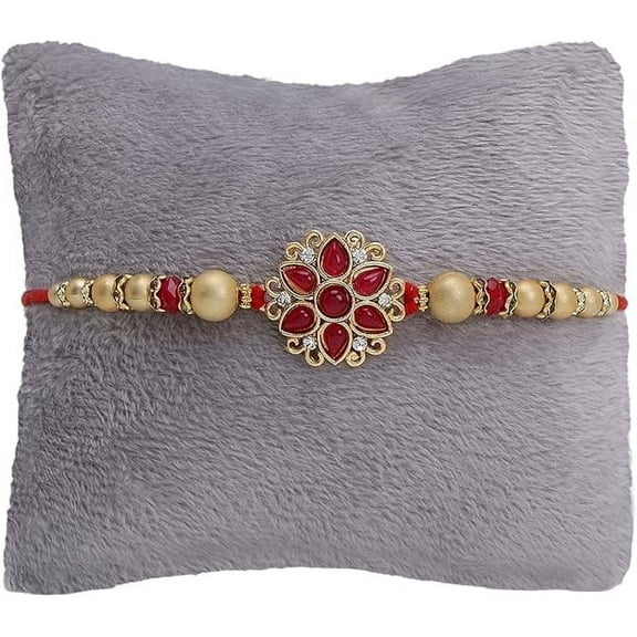 Brother Rakhi with Greeting Card | Rakhi Thread | Rakhi Gifts for Brother, Sister, Bhaiya, Bhabhi for Indian Rakhi Raksha Bandhan Festival (K11)