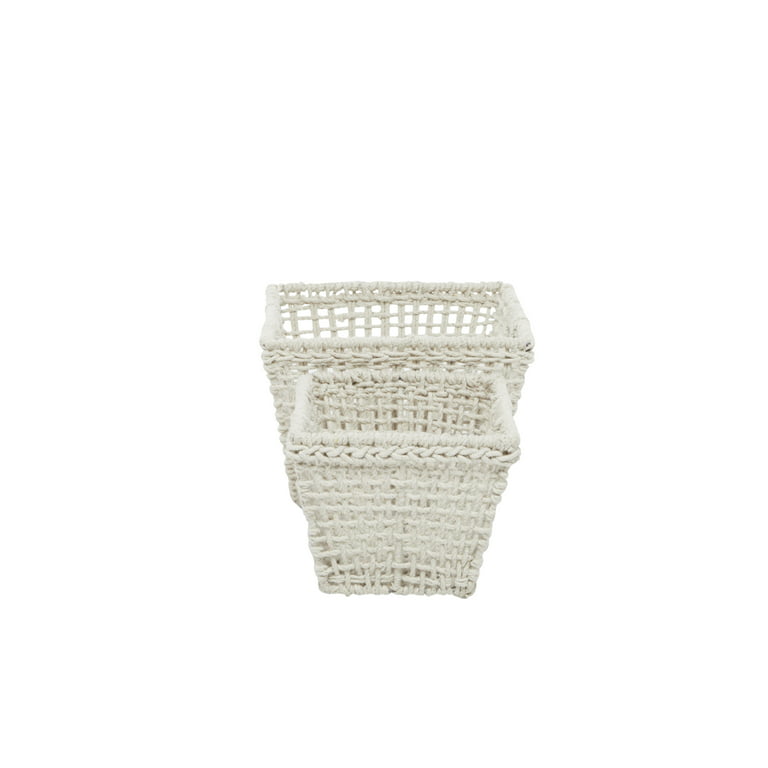 Curver White Basketweave Storage Bin with Handles