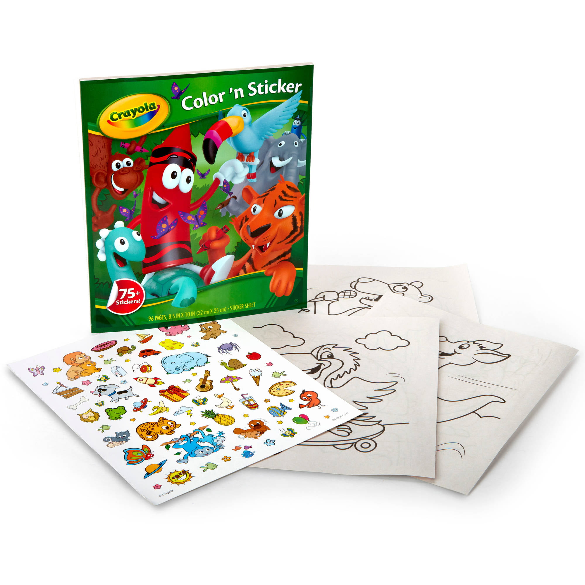 Download Crayola Jungle Animal Coloring Book With 50 Stickers Gift For Kids 96 Pages Walmart Com Walmart Com
