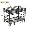 thumbnail image 2 of Harper & Bright Designs Metal Bunk Bed with Rails, Twin XL over Twin XL Size Pull-out Bunk Bed Frame, Lower Bunk Can Be Pulled out in Three Sections, Black, 2 of 12