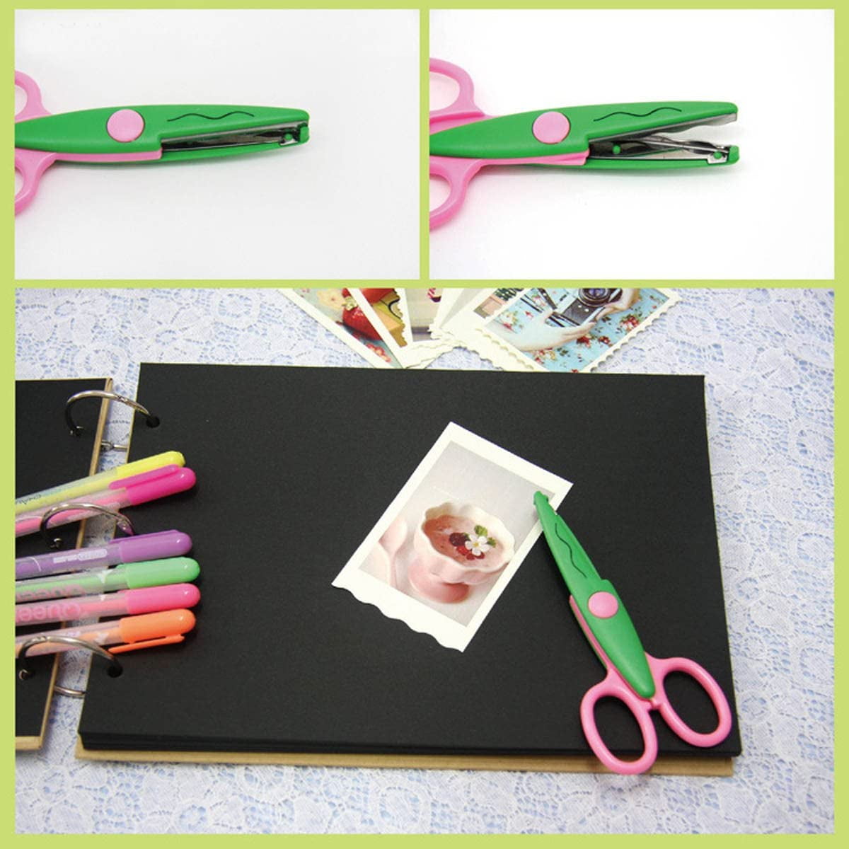 DIY Laciness Zig Zag-Paper Scrapbook scissors,Crafts, school diary, paper  for student gift office supply