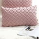 thumbnail image 1 of Xiao Hua Funda de cojín decorativa con diseño de tejido de canasta, de ante súper suave, con acento lumbar sólido para sofá o coche (rosa sakura, 30,5 x 50,8 cm), 1 of 5