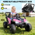 thumbnail image 5 of Farmdex 24 Volt Ride on Car UTV, 400W Ride on Toy Car with Remote Control, Electric Ride on Car, Knob Volume Control, LED Lights, Bluetooth, Pink, 5 of 9