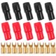 thumbnail image 4 of 5 pares de conectores de horquilla de cobre chapados en oro de calibre 4, adaptadores, enchufes y terminales de crimpado para cables de altavoz - 4GA (rojo y negro), 4 of 8