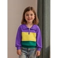 thumbnail image 5 of BemeyourBBs Toddler Baby Boy Girl Carnival Sweatshirt Mardi Gras Outfit Long Sleeve Half Zipper Color Block Pullover Tops, 5 of 9