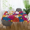 thumbnail image 3 of Yayeee Tablecloths 54" x 54" Rectangle Wrinkle Resistant Party Table Cover, Red Whimsical Floral, 3 of 8