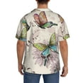 thumbnail image 5 of Easygdp Flying Butterflies-1 Men's Casual Short-sleeved Shirt with Pocket and Button Suitable for Beach Vacation Leisure - X-Large, 5 of 7