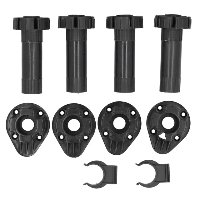 Juego de 4 patas de gabinete ajustables, patas de soporte ABS para muebles de armario, color negro
