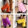 thumbnail image 2 of Lanola Leg Warmers, Plush Furry Leg Warmers for Women Cozy Winter Boot Toppers Cuffs Aesthetic Punk Colorful Covers Gaiters, 2 of 5