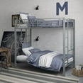 Your Zone Jillette Twin over Twin Metal Bunk Bed, Silver