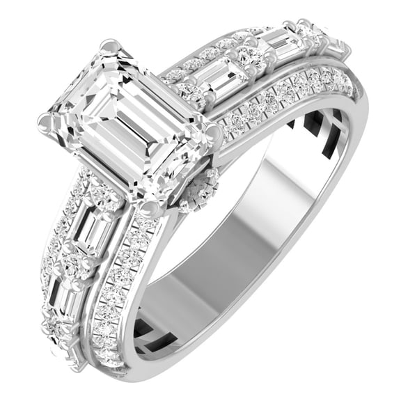 ARAIYA FINE JEWELRY 10K White Gold Lab Grown Diamond Solitaire Engagement Ring (2 1/2 cttw, D-F Color, VS1 Clarity) Size 5