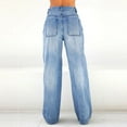 thumbnail image 3 of ShiShine Women's Wide Leg Jeans Straight Leg Denim Pants High Rise Baggy Casual Loose Jeans, 3 of 8