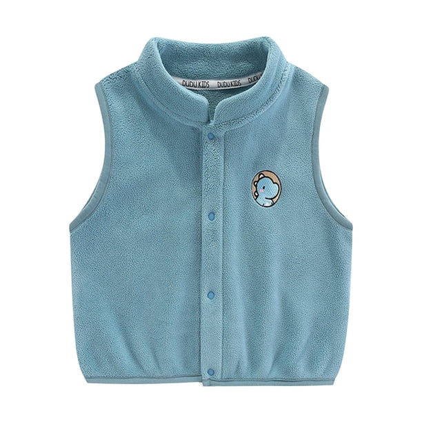 Gibobby Chaqueta de Forro Polar para bebés niñosChaleco de animados de invierno para niños y niñas, chaqueta, abrigo de lana cálido para niños, chaqueta (Verde de menta, 2-3 Años)