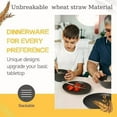 thumbnail image 2 of AILKIN Wheat Straw Plates and Bowls Sets for 4,Unbreakable Dinner Plates,Dishes Sets,Reusable Plate and Bowls Microwave Dinnerware Dishwasher Safe,Plastic Dinnerware Sets,Black, 2 of 5