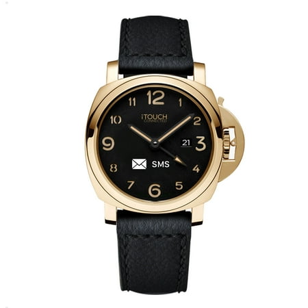 iTouch Connected - Black Leather Strap with Luxurious Gold Case