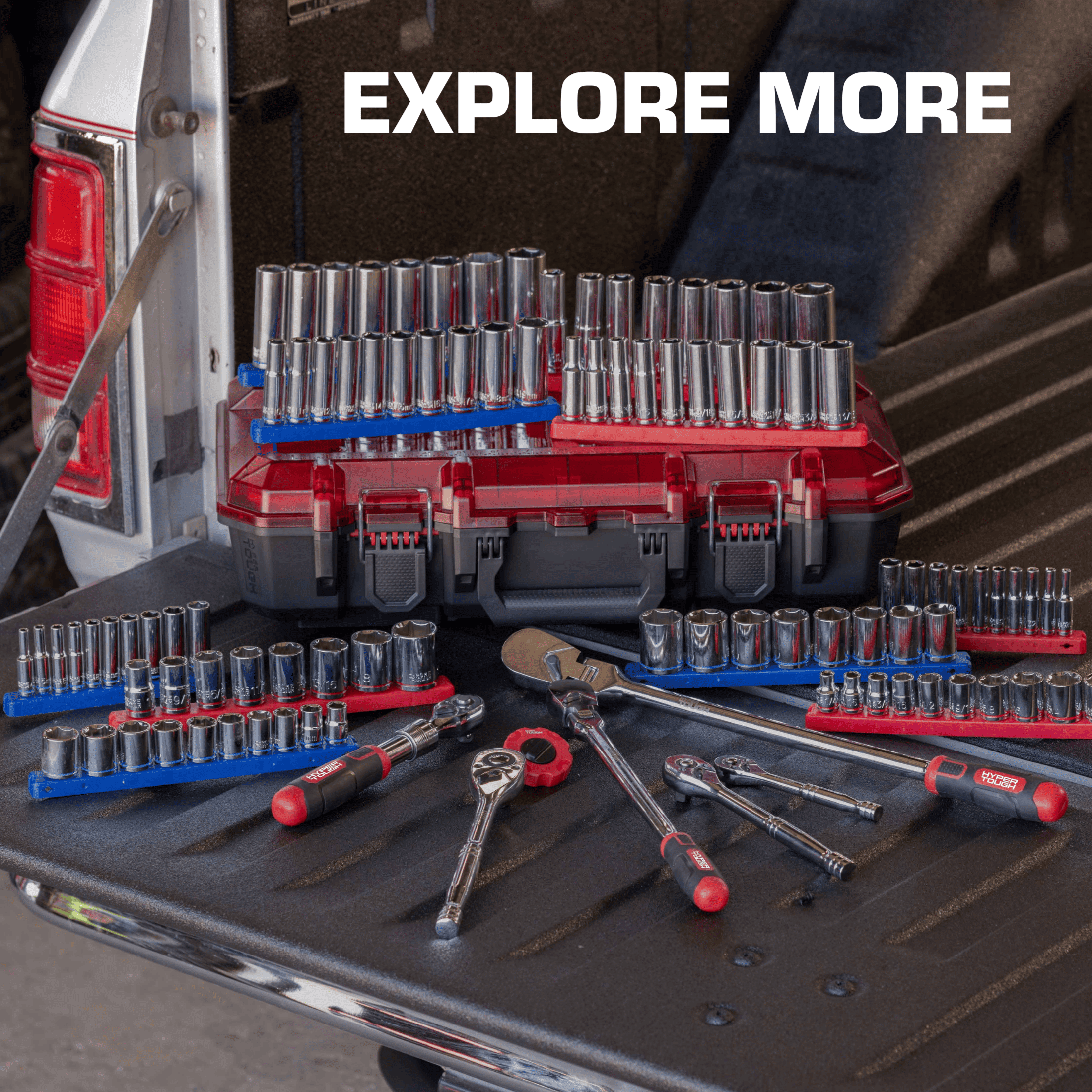 Hyper Tough 3/8-Inch Drive Long Star Socket Bit Set, 9 Pieces