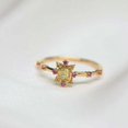 thumbnail image 4 of HeartsAndYou 1.2ct Natural Oval Yellow Sapphire Ring Floral Art Deco 14k SOLID Yellow Gold, 4 of 8