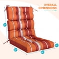 thumbnail image 4 of EAGLE PEAK New Tufted Outdoor/Indoor High Back Patio Chair Cushion, Set of 2, 46 x 22 in, Red Stripes, 4 of 10
