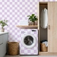thumbnail image 4 of Peel and Stick Wallpaper 17.7in x 9.8ft Purple White Checkerboard geometric Contact Paper Vinyl Waterproof Self Adhesive Wall Paper for Bedroom Shelf Cabinet Renter Friendly, 4 of 8