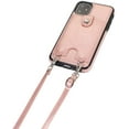thumbnail image 3 of PU Leather Wallet Case for iPhone 11 Necklace Lanyard Case Cover with Card Holder Adjustable Detachable Anti-Lost Neck Strap for Apple iPhone 11 6.1",Pink, 3 of 9