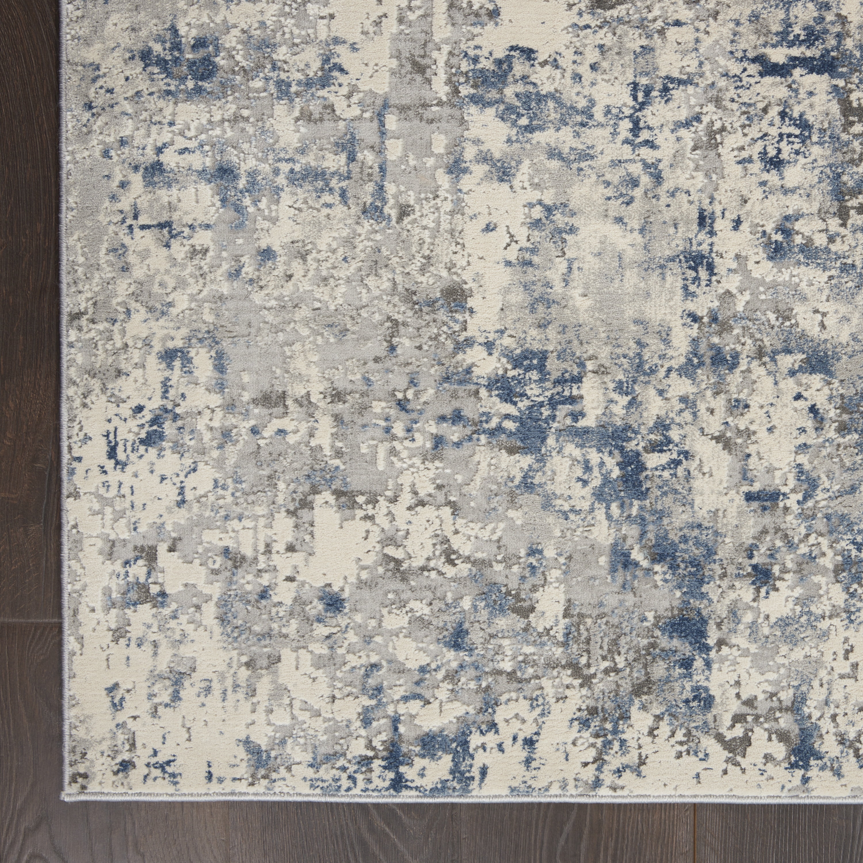 Nourison Rustic 9\' Area Rustic Grey/Beige Textures 6\' (6x9) Rug, x