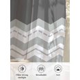 thumbnail image 6 of Sheer Curtains 63 Inch Length 2 Panels Set for Bedroom, Grey Chevron Semi Sheer Curtains for Windows, Geometric Ocean Abstract Wavy Striped White Voile Window Treatments Rod Pocket Curtain, 6 of 7