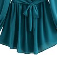 thumbnail image 3 of Zpanxa Dresses for Women, Lantern Sleeve V Neck Tie Waist Flowy Mini with Crisscross Lace Up Detail, 3 of 6