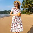 thumbnail image 4 of Vsdgher Différentes Viandes pour Femmes Été 2025 Décontracté Robes Midi Maxi Légères Manches Courtes Col Rond Robe de Plage, 4 of 6