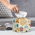 thumbnail image 6 of Sikiie Whimsical Fox Floral Garden Leather Tissue Box Cover Square, tissue box holder - 5.2”x5.2”x5.2”, 6 of 7