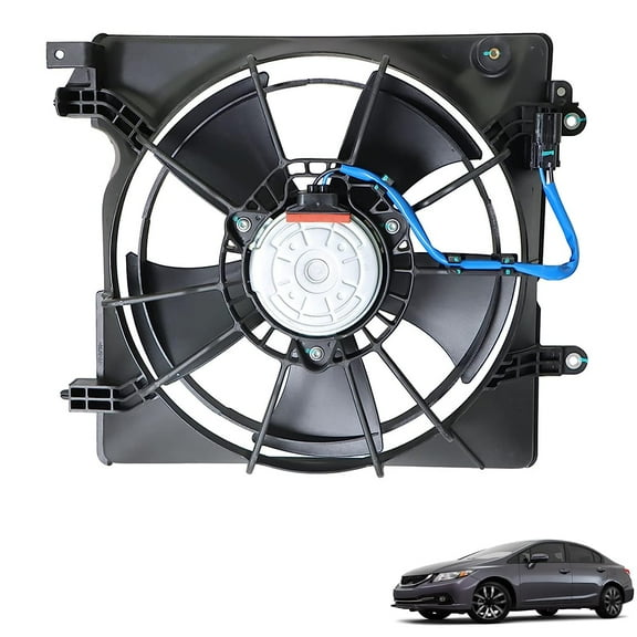 munirater HO3115158 19015R1AA01 Car Radiator Cooling Fan Assembly Condenser Fan A/C Fan Replacement for 2012 2013 2014 2015 2016 2017 Civic ILX