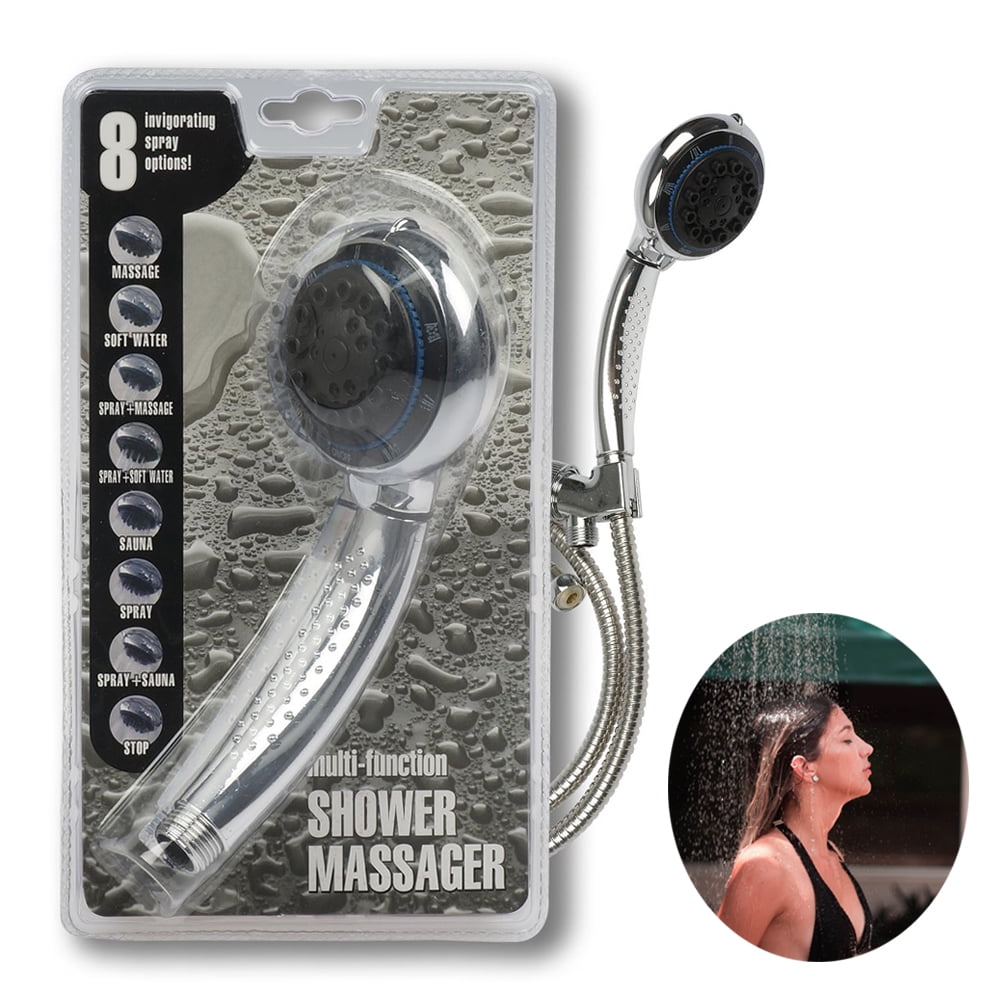 Shower Head Nozzle Silver Handheld Spray Water Rain Showerhead Bath