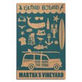 thumbnail image 1 of Martha's Vineyard, Massachusetts, Coastal Icons Birch Wood Wall Sign (12x18 Rustic Home Decor, Ready to Hang Art), 1 of 4