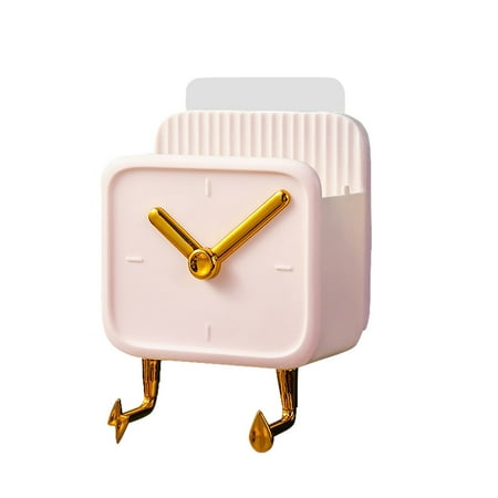 

HIMIWAY Remote Control Storage Box Hook Plastic Non-marking Strong Glue Hook Paste Hook Toothbrush Holder White