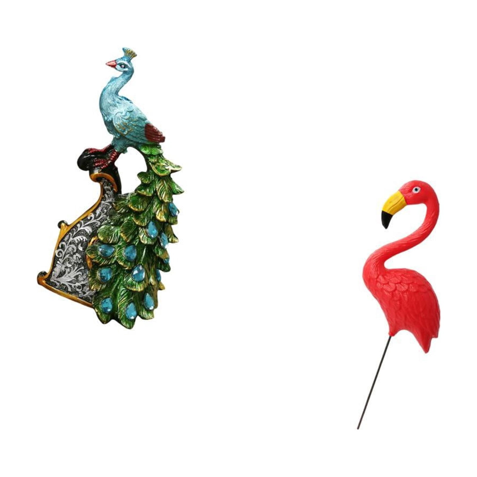 CarpNettore Peacock Bird Statue Animal Sculpture Collection Elegant Tabletop Ornament for Bedroom Office Living Room Bookshelf Home Decoration Yard Art Ornament Backyard Fairy Garden