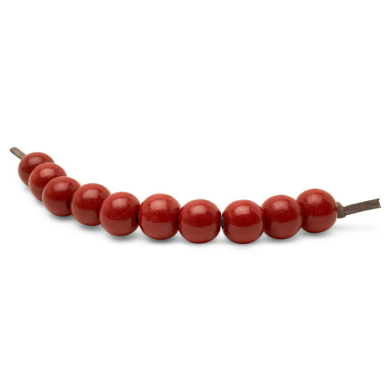 Red Wooden Beads Round, 1/2 inch, 3mm Hole, Pack of 100 Small Colored Beads for Crafts, Jewelry, Garlands, Spacers, and Macrame, by Woodpeckers