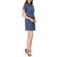thumbnail image 4 of Vestido de verano elegante de mezclilla con cuello para mujer INSPIRE CHIC, azul claro S, 4 of 5